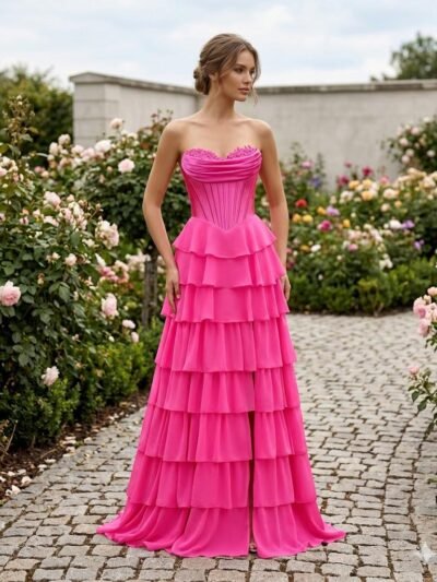 Custom Made Chiffon Evening Gown