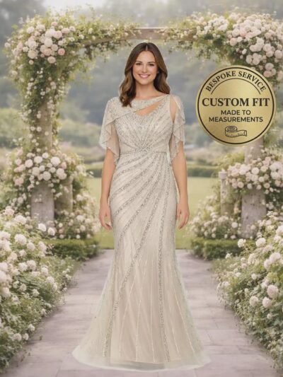Champagne Wedding Dress Regencycore Lace