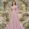 Blush Prom Dress  3D Floral Applique