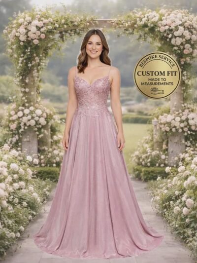 Blush Prom Dress  3D Floral Applique