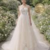 Champagne Wedding Dress 3D Floral Appliq
