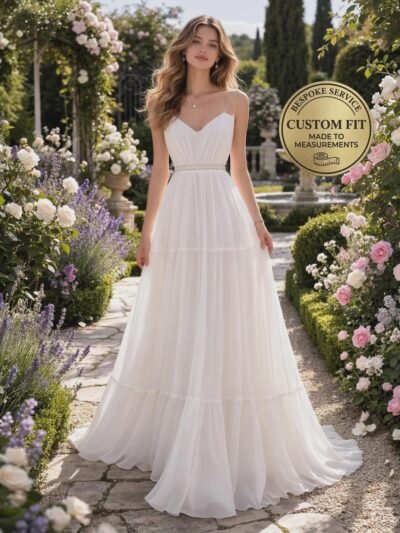 White Wedding Dress Sleek Minimalism