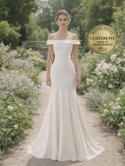 White Wedding Dress Sleek Minimalism