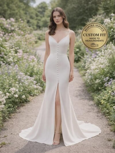 White Wedding Dress Sleek Minimalism