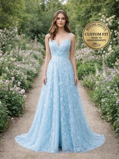 Sky blue Wedding Dress Ethereal Style