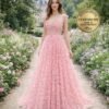 Blush Prom Dress 3D Floral Applique