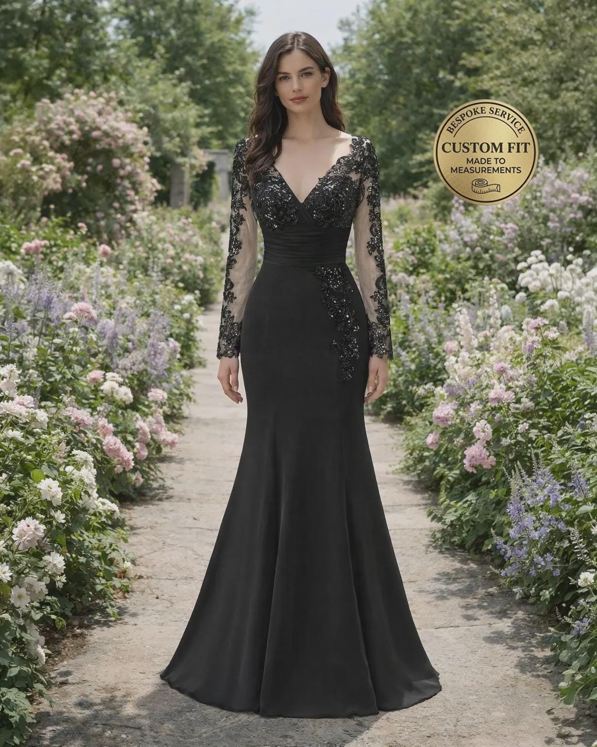 Black Prom Dress 2026 Regencycore Lace